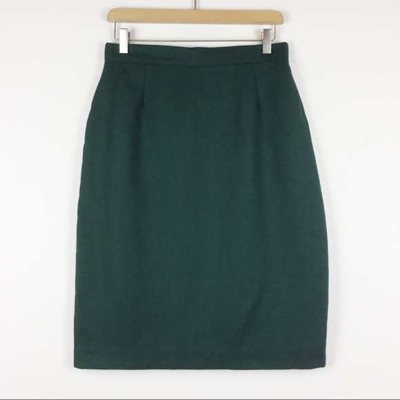 Vintage high waisted wool blend mini skirt green